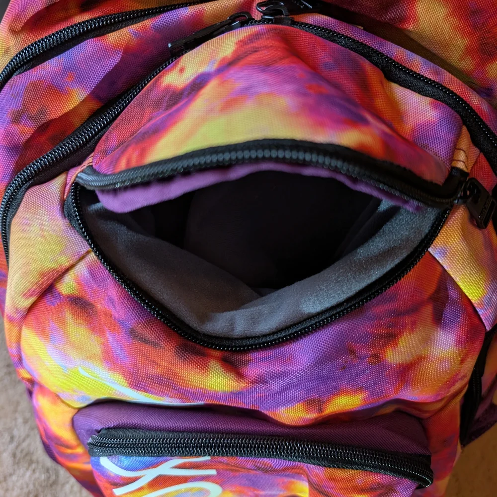 🎒 Roxy Shadow Swell Printed Vibrant Tie-Dye Backpack NWOT - Picture 10 of 12